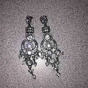 Clear crystal dangling earrings